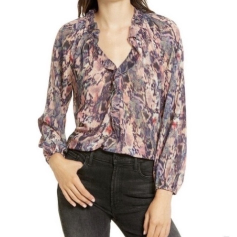 All Saints Nylah Masala Mauve Multi‎ Snake Print Top 6